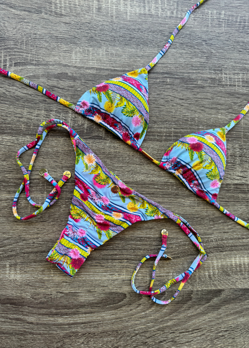 Tie Side Brazilian Scrunch Printed