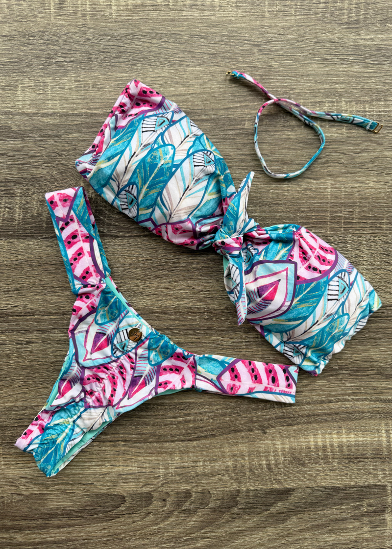 Strapless Tie Printed