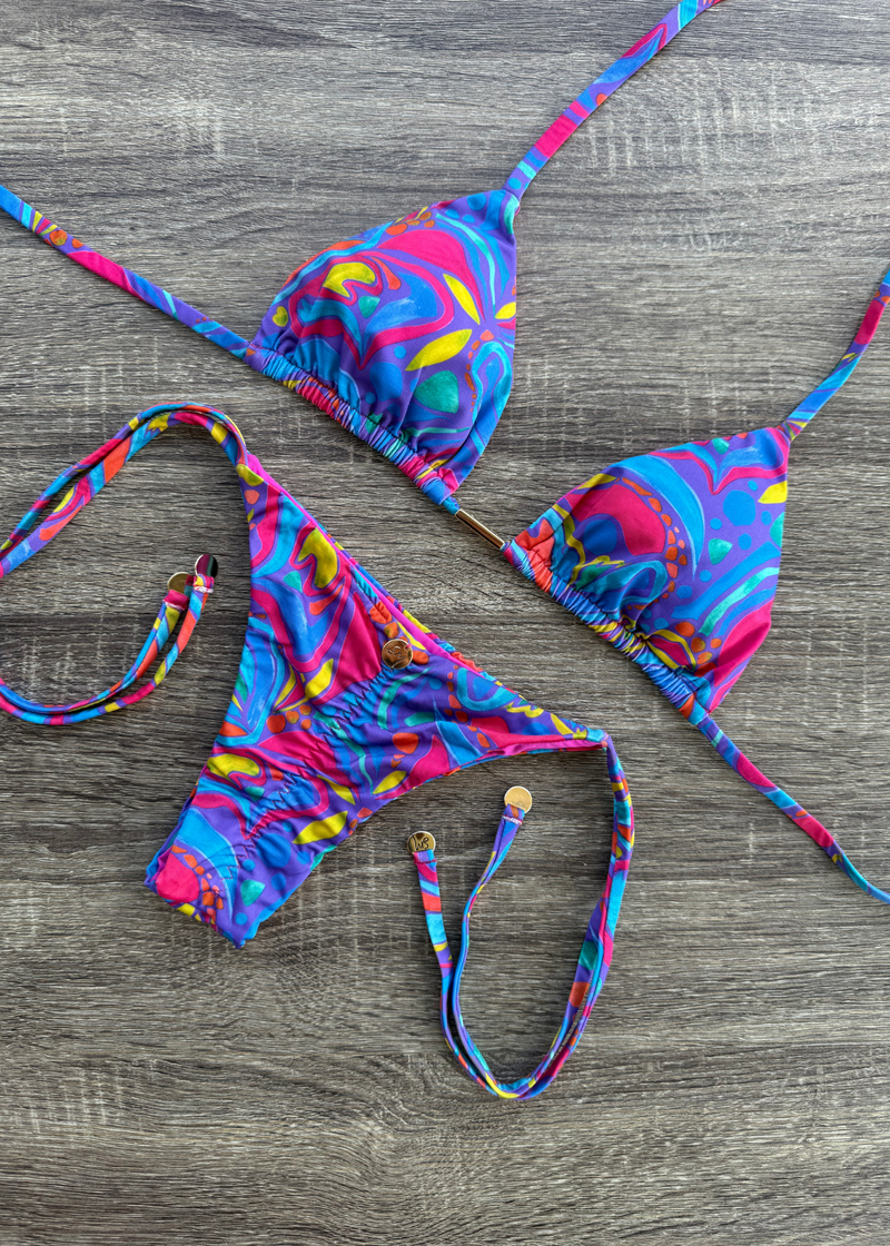 Tie Side Brazilian Scrunch Printed