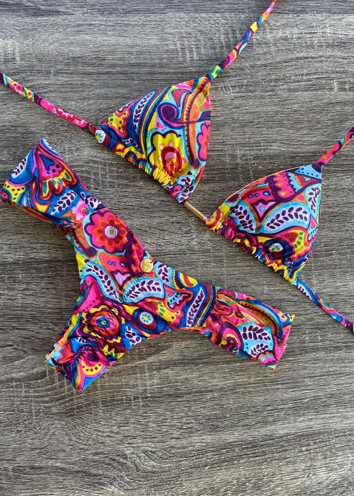 Butterfly Brazilian Scrunch Printed PE Beachwear